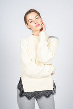 Load image into Gallery viewer, Knitted Sweater with Lace hem