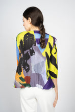 Load image into Gallery viewer, Pleated Cropped Top in Abstract Overall Print