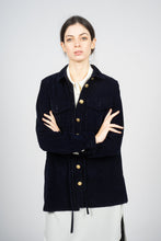 Load image into Gallery viewer, Marine Blue Corduroy Jacket with Waistband