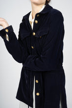 Load image into Gallery viewer, Marine Blue Corduroy Jacket with Waistband