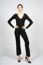 Load image into Gallery viewer, Black Knitted Jumpsuit with Front Button Opening
