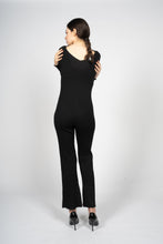 Load image into Gallery viewer, Black Knitted Jumpsuit with Front Button Opening
