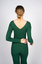 Load image into Gallery viewer, Green Knitted Jumpsuit with Front Button Opening
