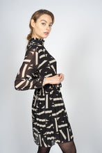 Load image into Gallery viewer, Pleated Midi Dress in Letter Print
