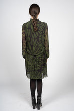 Load image into Gallery viewer, Pleated Midi Dress in Green Tie-Dye Print
