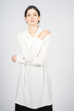 Load image into Gallery viewer, White Kaftan Shirt with Pleated Plastron
