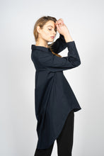 Load image into Gallery viewer, Night Blue Asymmetric Knee-Length Shirt
