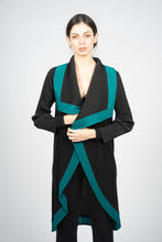 Load image into Gallery viewer, Black Pleated Vest with Cascading Collar
