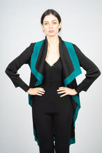 Load image into Gallery viewer, Black Pleated Vest with Cascading Collar
