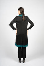 Load image into Gallery viewer, Black Pleated Vest with Cascading Collar
